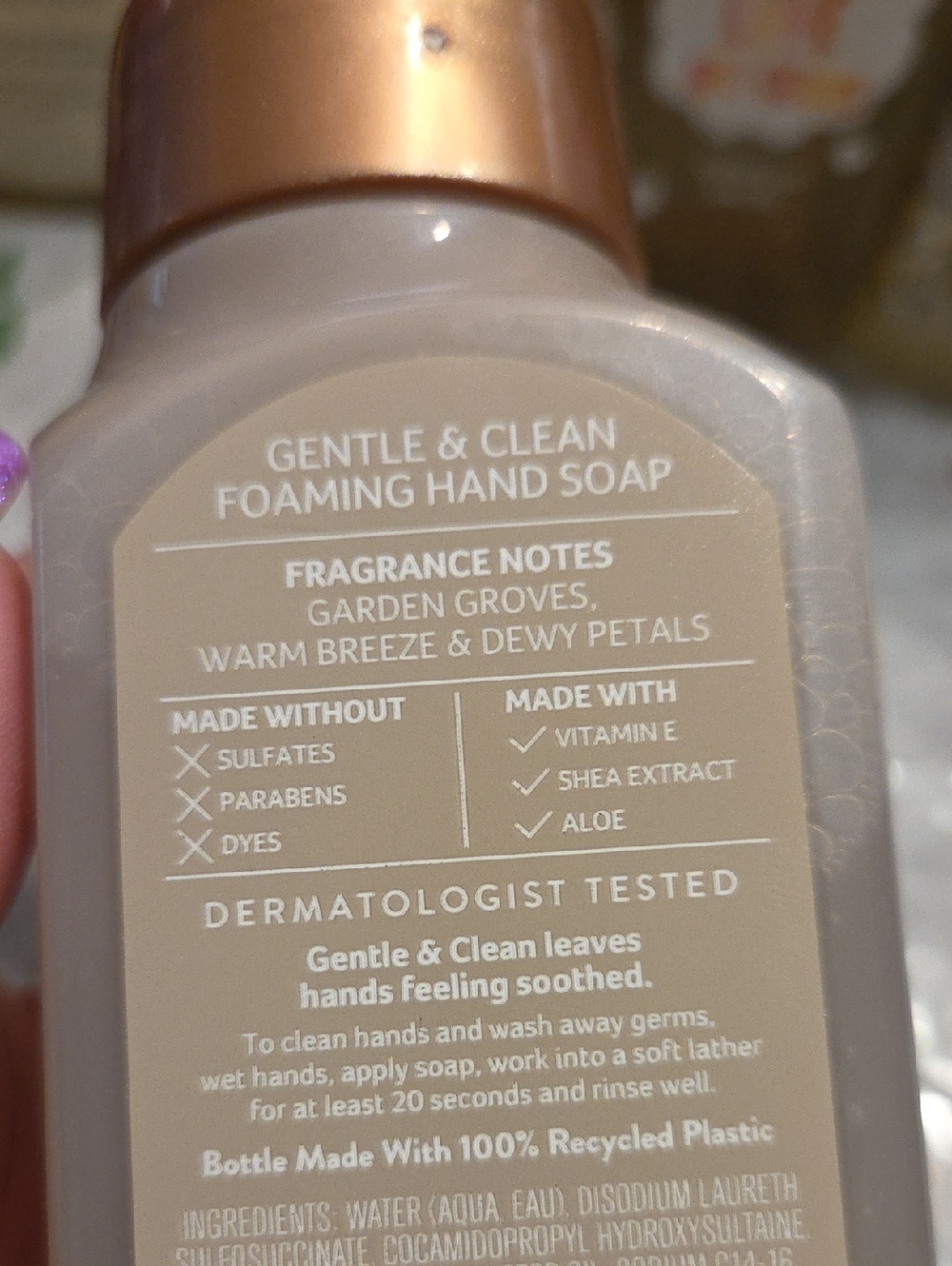 NwtBath & Body Works Springtime Greenhouse Foaming Hand Soap - Cream & Rose Gold - Picture 2 of 2